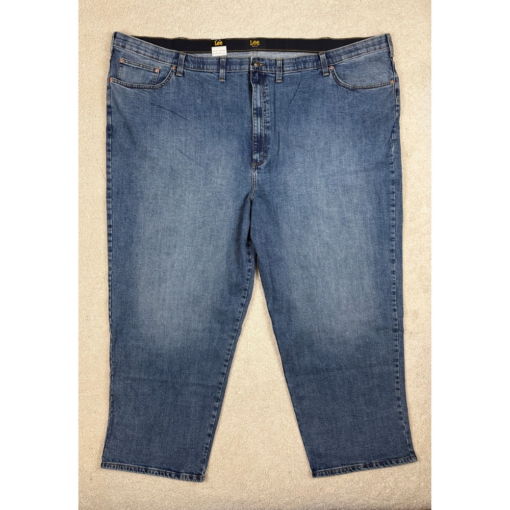 NWT Lee Mens Drifter 60x32 Loose Fit Stretch Straight Leg Blue Denim Jeans #1505